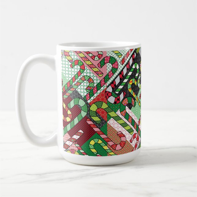 Colorful Candy Canes Coffee Mug (Left)