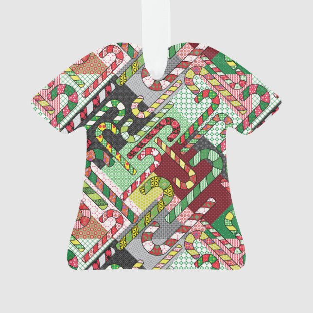 Colorful Candy Canes Ornament (Back)