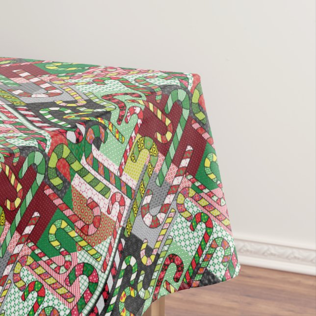 Colorful Candy Canes Tablecloth (In Situ)