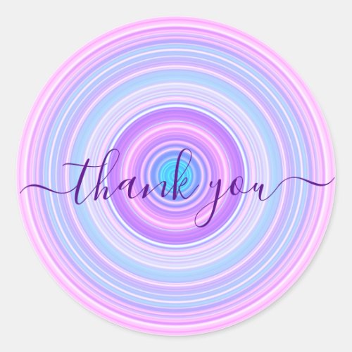 Colorful Candy Colored Thank You Classic Round Sticker