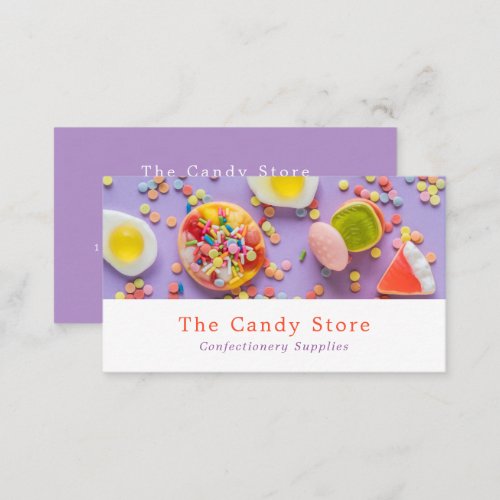 Colorful Candy Confectionery Supplies Business Card