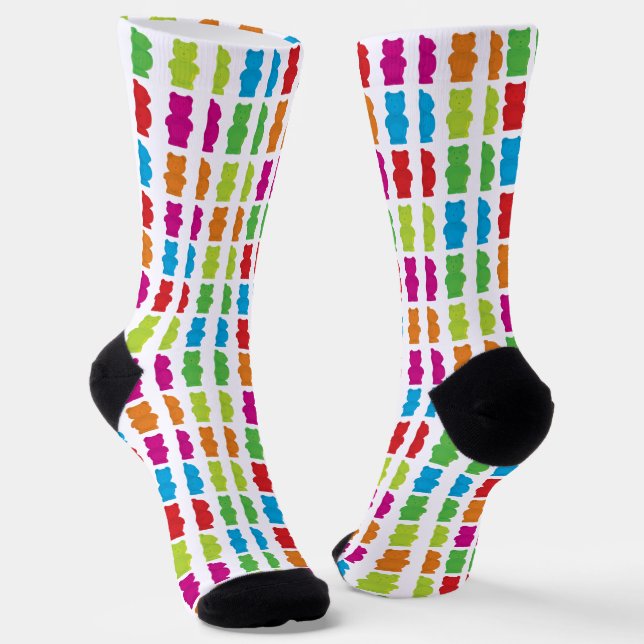 Colorful Candy Food Gummy Bear Socks (Angled)