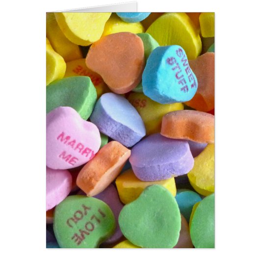 Colorful Candy Hearts Cards (Front)