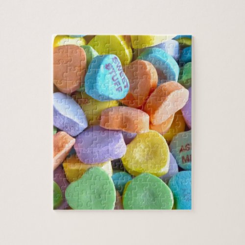 Colorful Candy Hearts Jigsaw Puzzle
