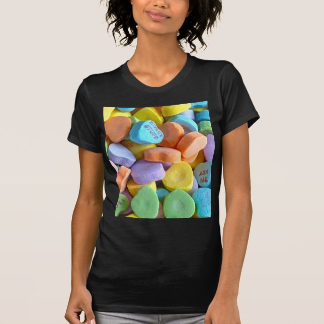 Colorful Candy Hearts T-Shirt (Front)