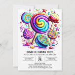 Colorful Candy Land Birthday Invitation
