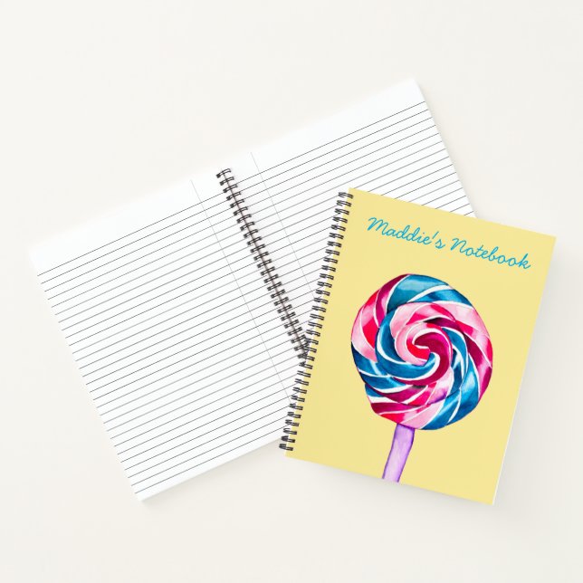 Colorful candy lollipop watercolor art notebook (Inside)