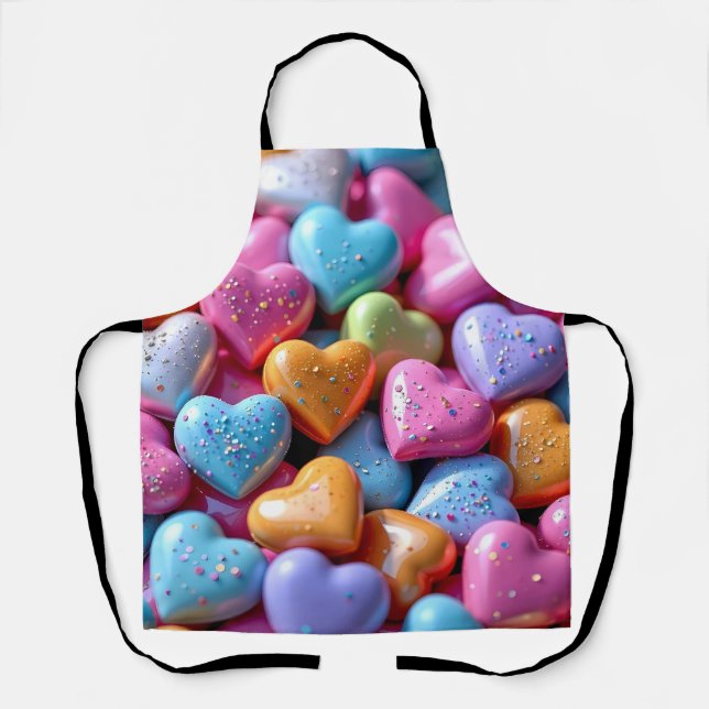 Colorful Candy Love Hearts Apron (Front)