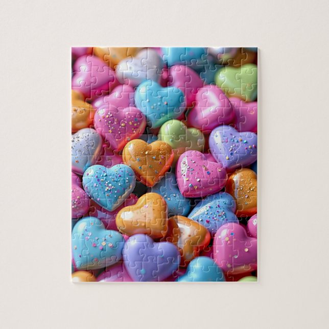 Colorful Candy Love Hearts Jigsaw Puzzle (Vertical)