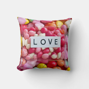 Colorful Candy Love Wedding Celebration Present Throw Pillow