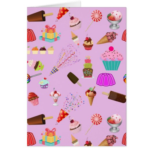 Colorful Candy Party Pattern Cards (Front)