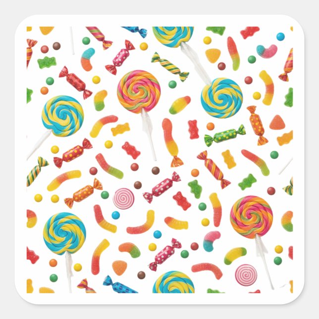 Colorful Candy Pattern Background Sticker (Front)