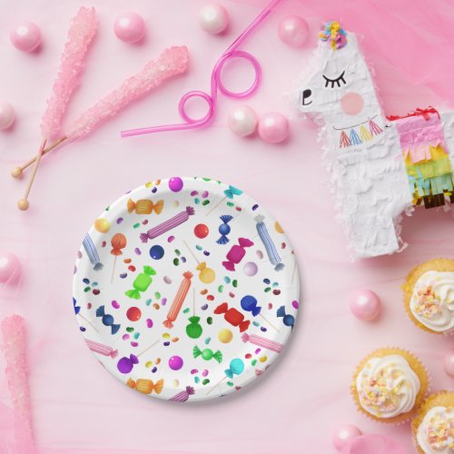 Colorful Candy Pattern Paper Party Plates