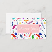 Colorful Candy Pattern Thank You Business Card (Front/Back)