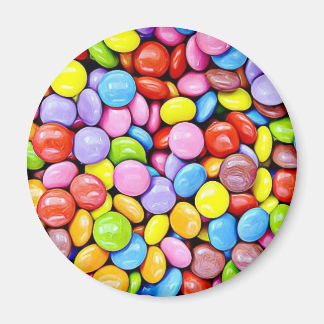 Colorful Candy Pieces Food Refrigerator Magnets (Front)