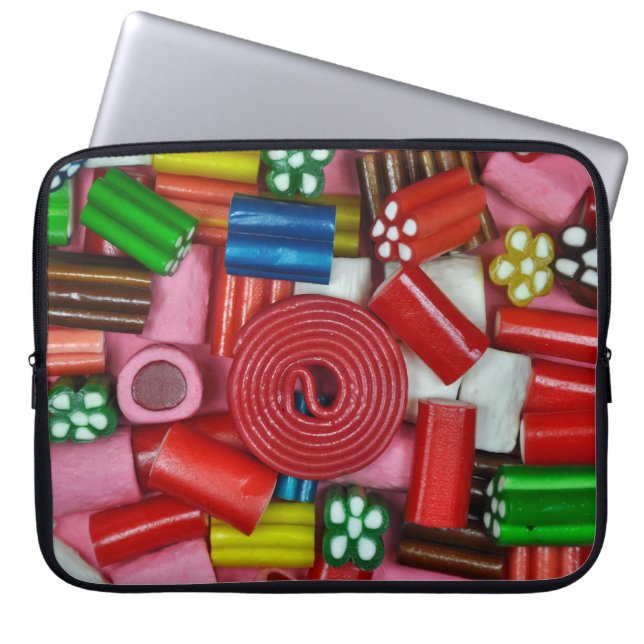 Colorful candy pieces laptop sleeve (Front)