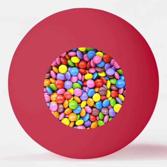 Colorful Candy Pieces Ping Pong Ball (Front)