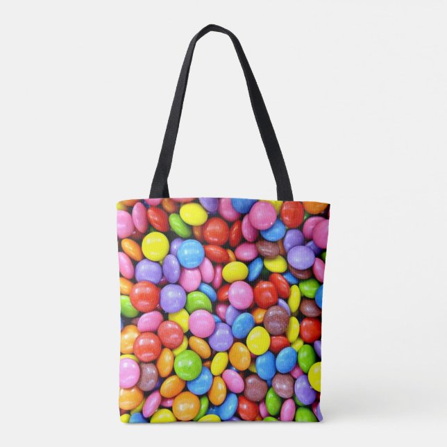 Colorful Candy Pieces Tote Bag (Back)