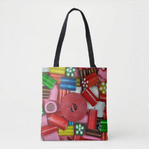 Colorful candy pieces tote bag