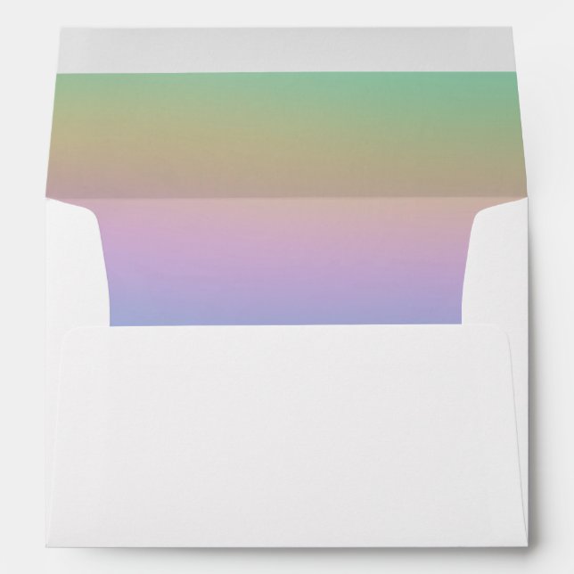 Colorful Candy Pink Mint Rainbow Gradient Party Envelope (Back (Bottom))