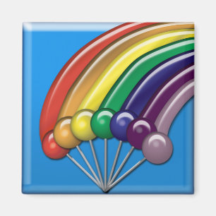 Colorful Candy Pop Art Lollipops and Rainbows Magnet