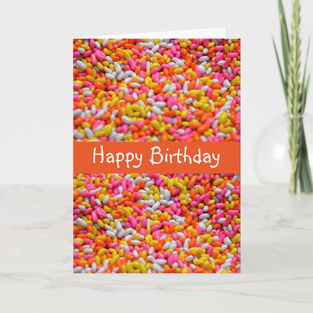 Colorful candy rainbow jelly beans card (Front)