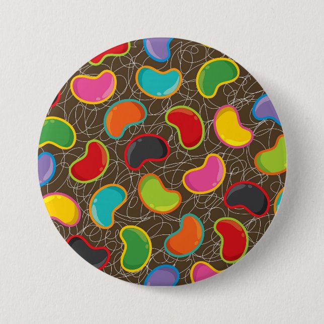 Colorful Candy Retro Jellybean Pop Button (Front)