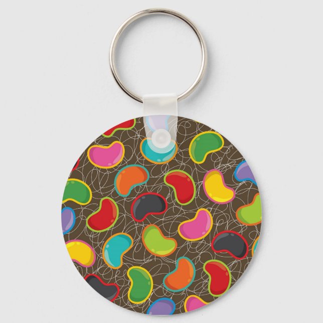 Colorful Candy Retro Jellybean Pop Keychain (Front)