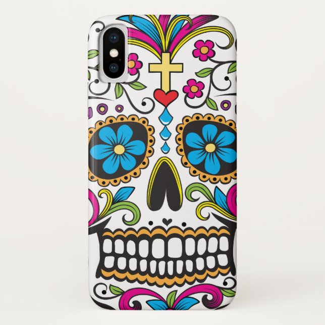 Colorful Candy Skull Case-Mate iPhone Case (Back)
