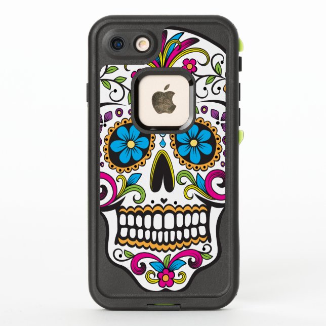 Colorful Candy Skull LifeProof iPhone Case (Back)