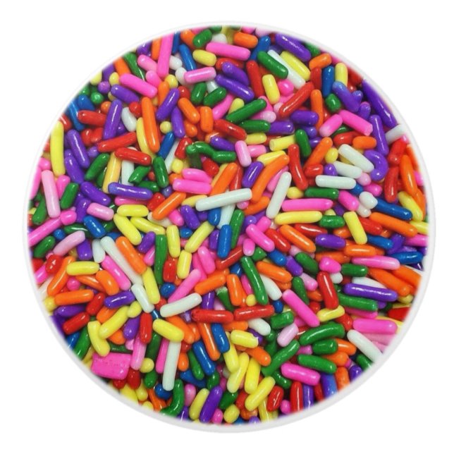 Colorful Candy Sprinkles Ceramic Knob (Front)