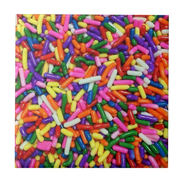 Colorful Candy Sprinkles Ceramic Tile (Front)