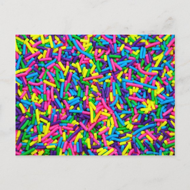 Colorful candy sprinkles print postcard (Front)