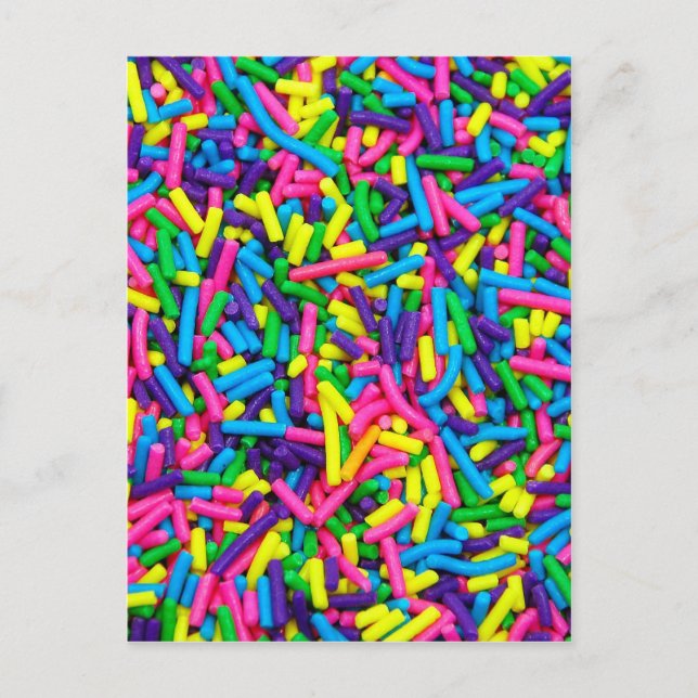 Colorful candy sprinkles print postcard (Front)