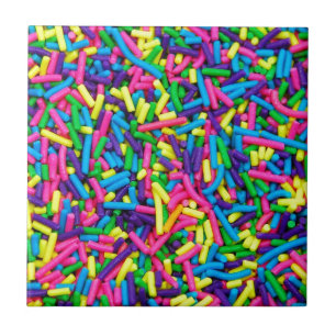 Colorful candy sprinkles print tile