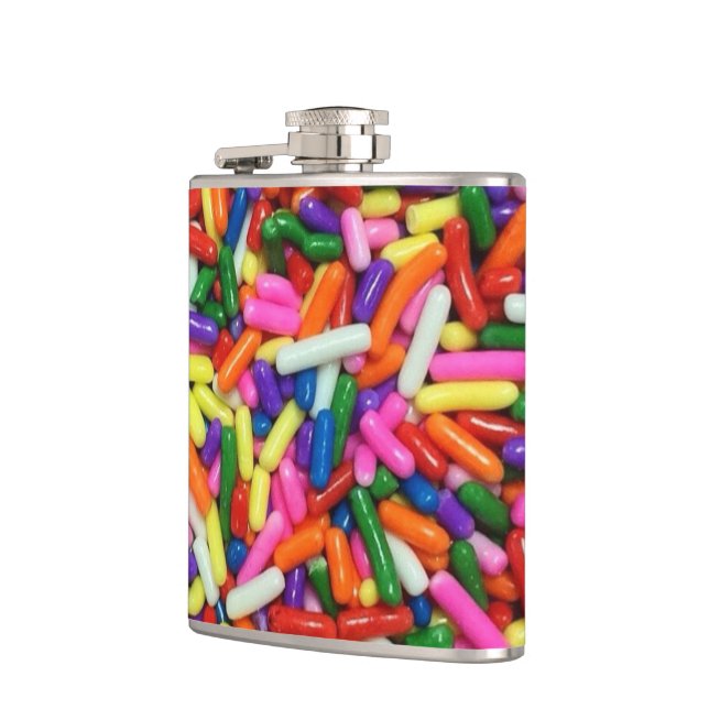 Colorful Candy Sprinkles Quirky Flask (Left)