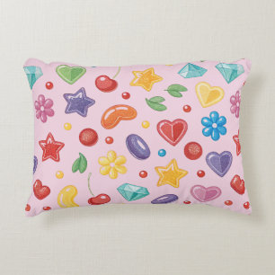 “Colorful Candy Star Accent Pillow