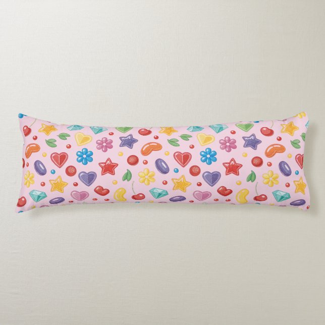 “Colorful Candy Star Body Pillow (Front)