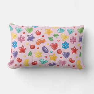 “Colorful Candy Star Lumbar Pillow
