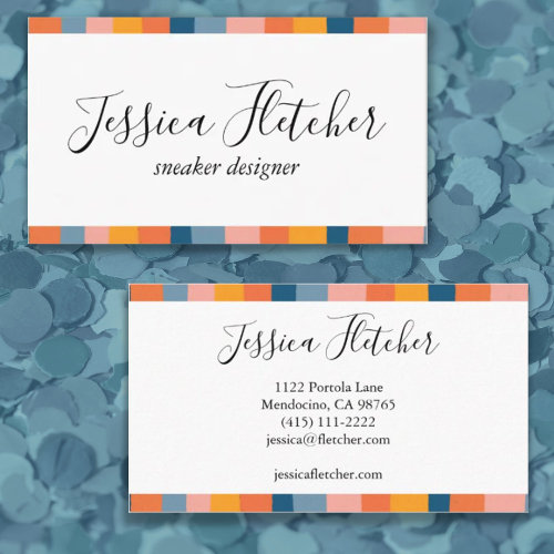 Colorful Candy Stripes Minimalist Cool Business Card