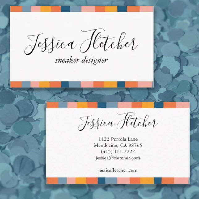 Colorful Candy Stripes Minimalist Cool Business Card (Creator Uploaded)