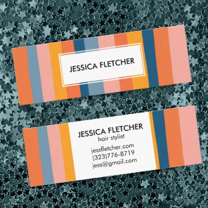 Colorful Candy Stripes Minimalist Cool Mini Business Card