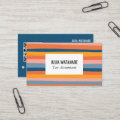 Colorful Candy Stripes QR Code Social Media Chic Business Card | Zazzle