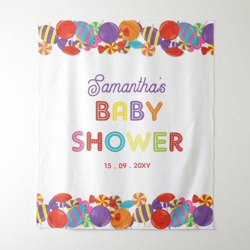 Colorful Candy Theme Baby Shower Backdrop