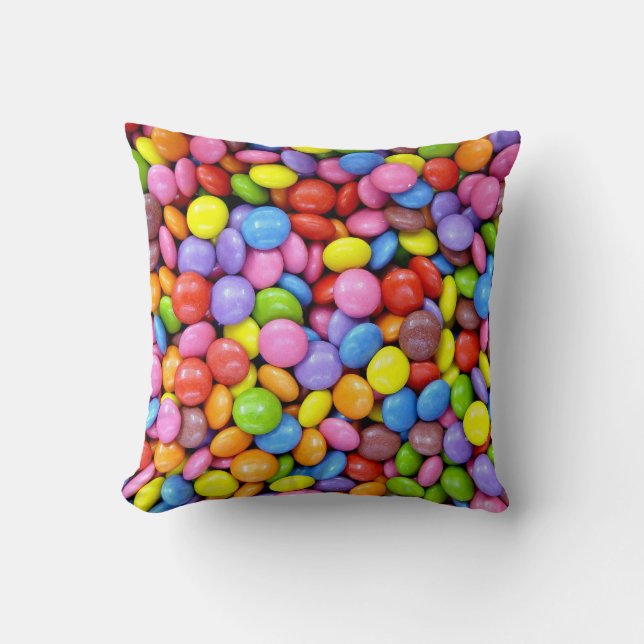 Colorful Candy Throw Pillow (Front)