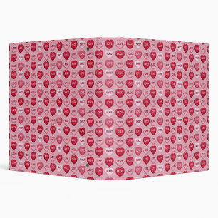 colorful candy Valentine's day heart pattern 3 Ring Binder