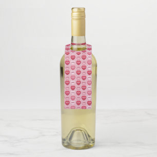 colorful candy Valentine's day heart pattern Bottle Hanger Tag