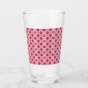 colorful candy Valentine's day heart pattern Glass