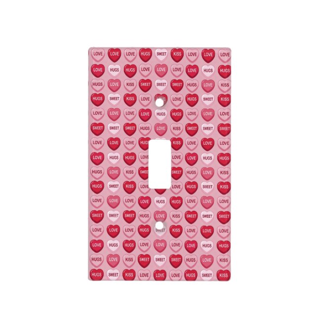 colorful candy Valentine's day heart pattern Light Switch Cover (Front)