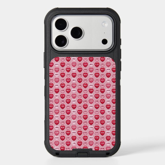 colorful candy Valentine's day heart pattern Otterbox iPhone Case (Back)